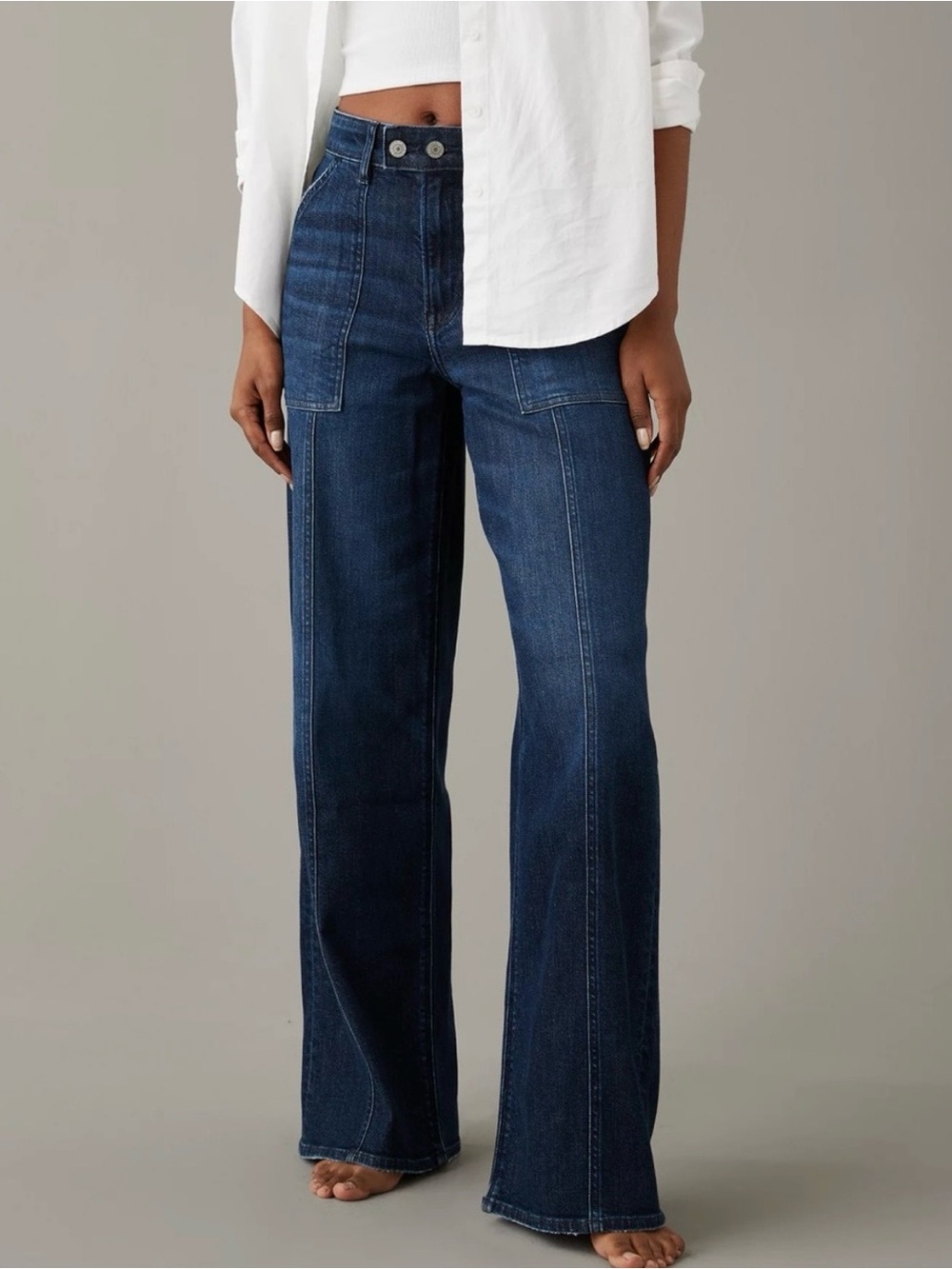 American Eagle Super High-Rise Wide-Leg Women's Jeans Size 2 Regular